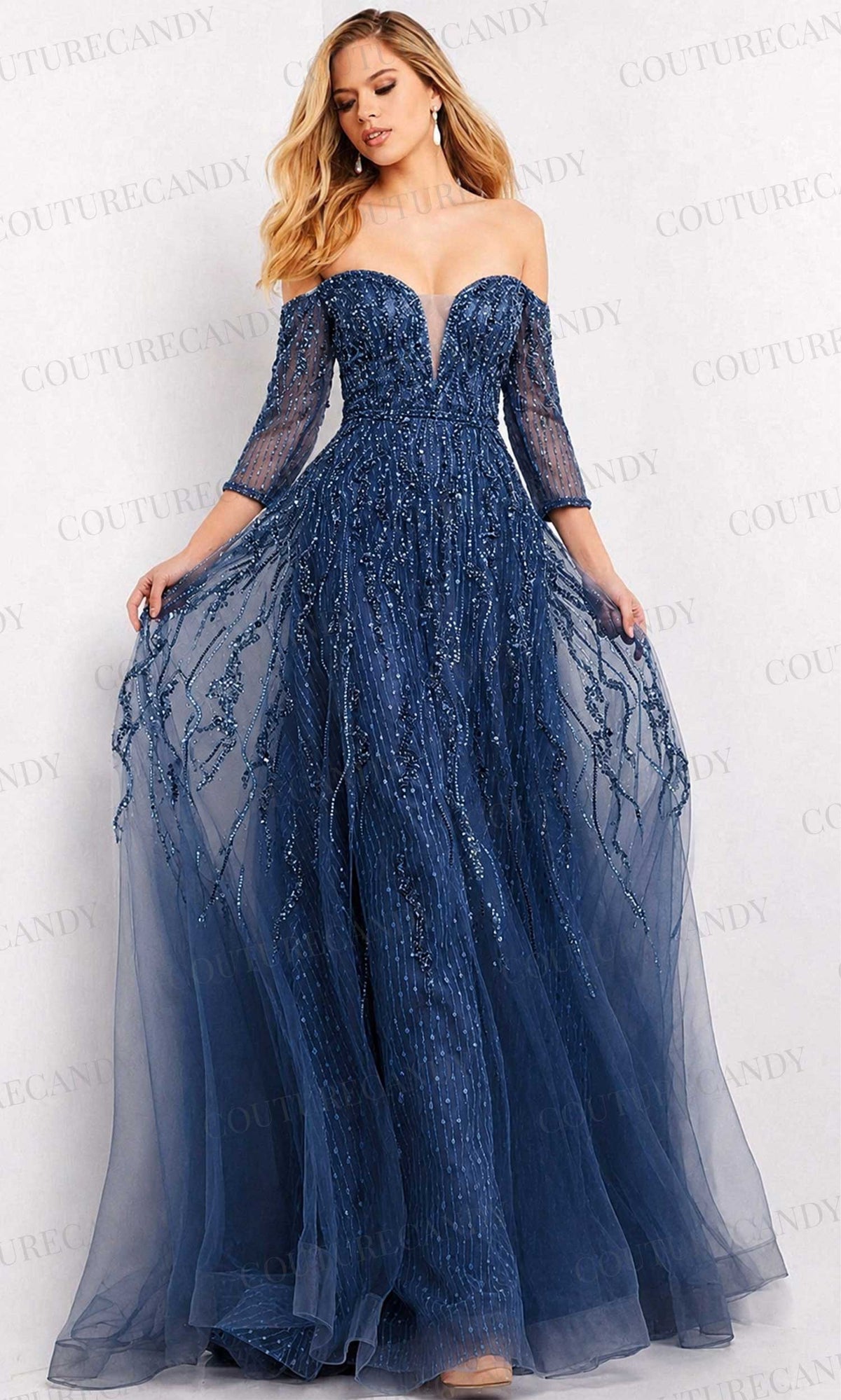 Jovani - 04632 Enchanting Beaded Off Shoulder Gown