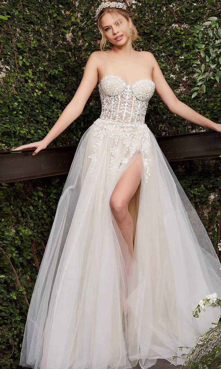 Jovani - 06610 Sweetheart Corset Bridal Gown - Off-White - Main
