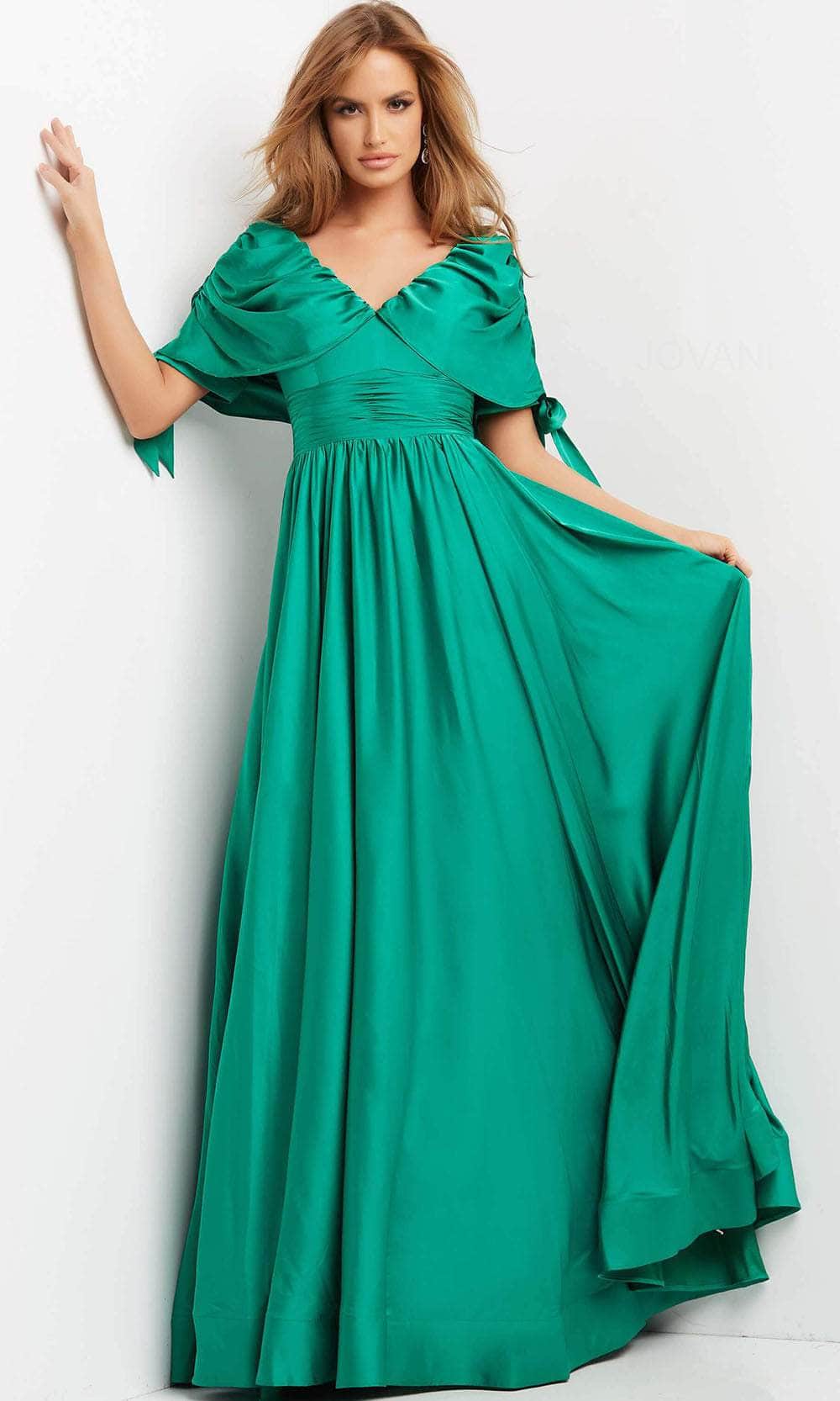 Jovani 07504 - Cap Sleeve A-Line Evening Dress
