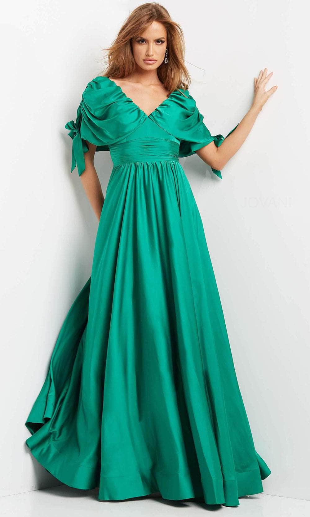 Jovani 07504 - Cap Sleeve A-Line Evening Dress