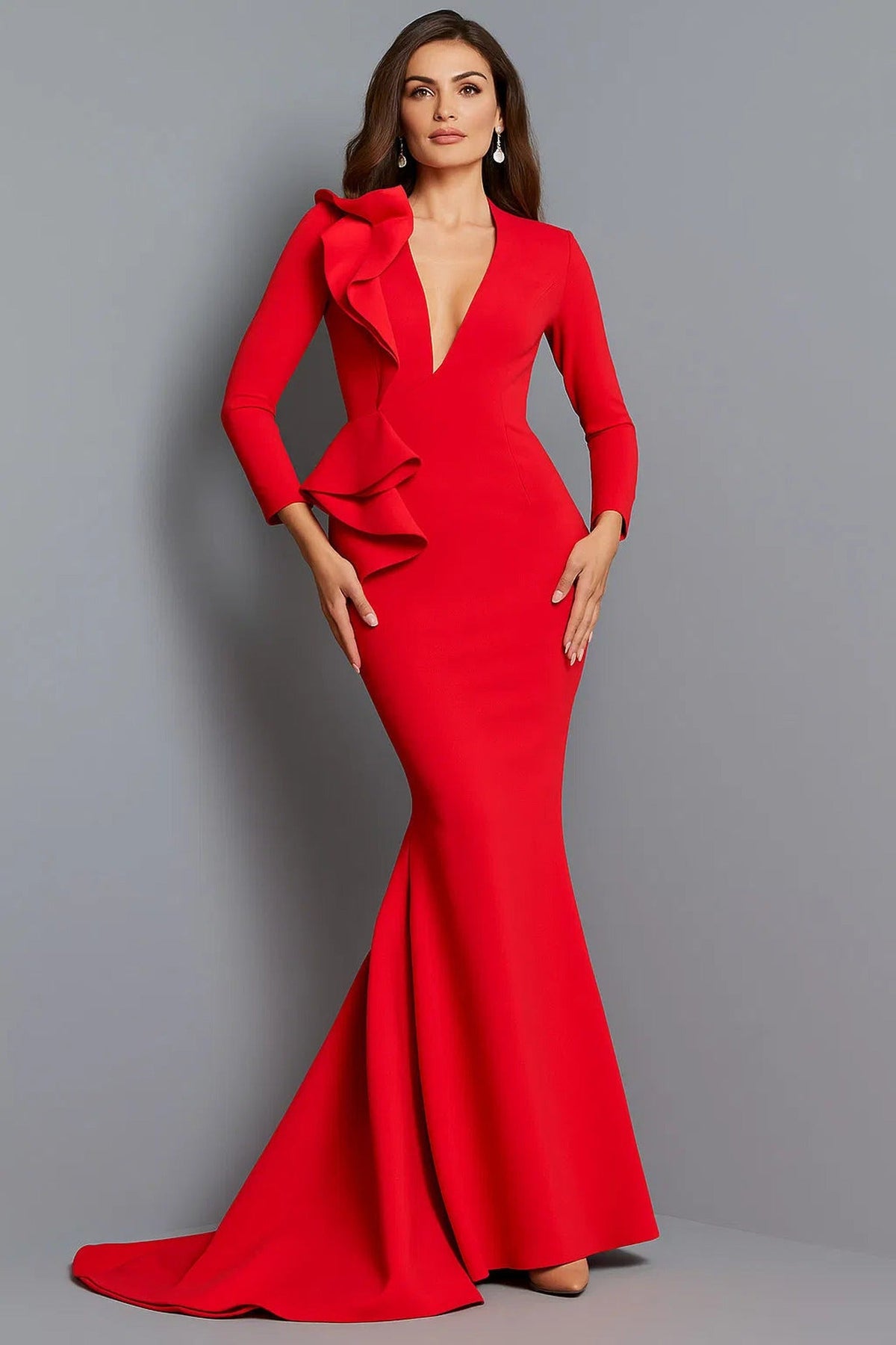 Jovani 07934 - Long Sleeve Evening Mother of the Bride Gown