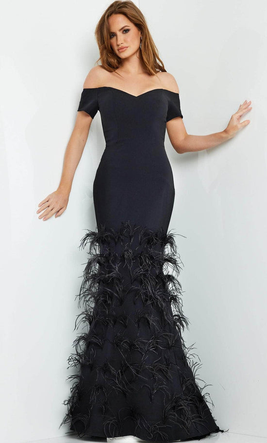 Jovani 08384 - Short Sleeve Trumpet Evening Gown