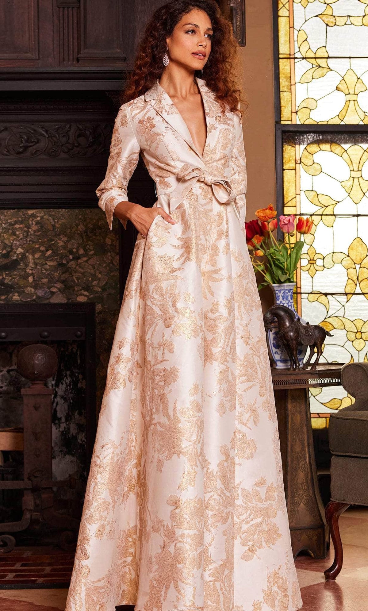 Jovani 23178 - Floral Printed A-Line Evening Dress