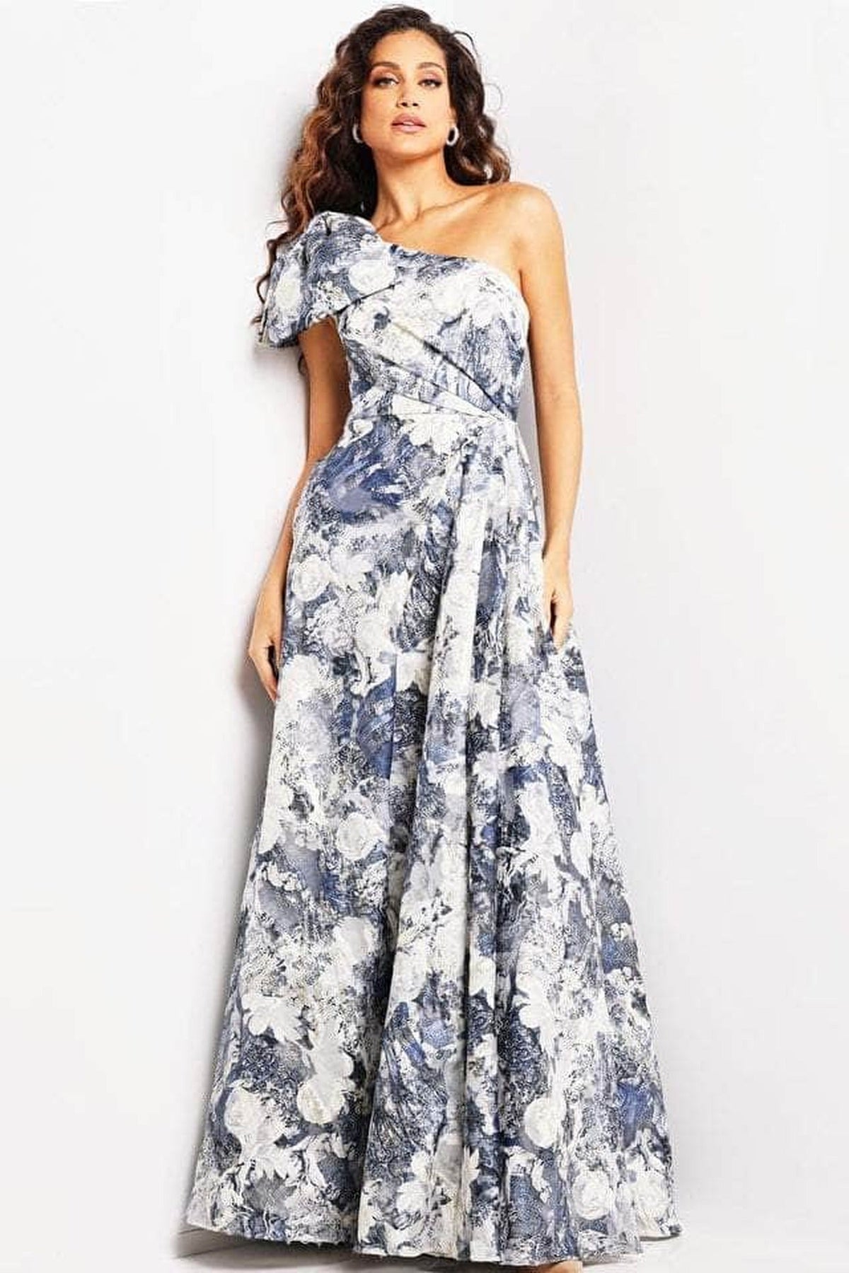 Jovani 25663 - One -Sleeve A-line Dress - Print - Main