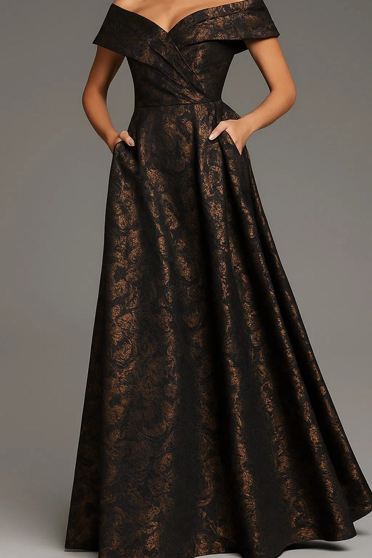 Jovani 25666 - Off-Shoulder A-Line Prom Gown