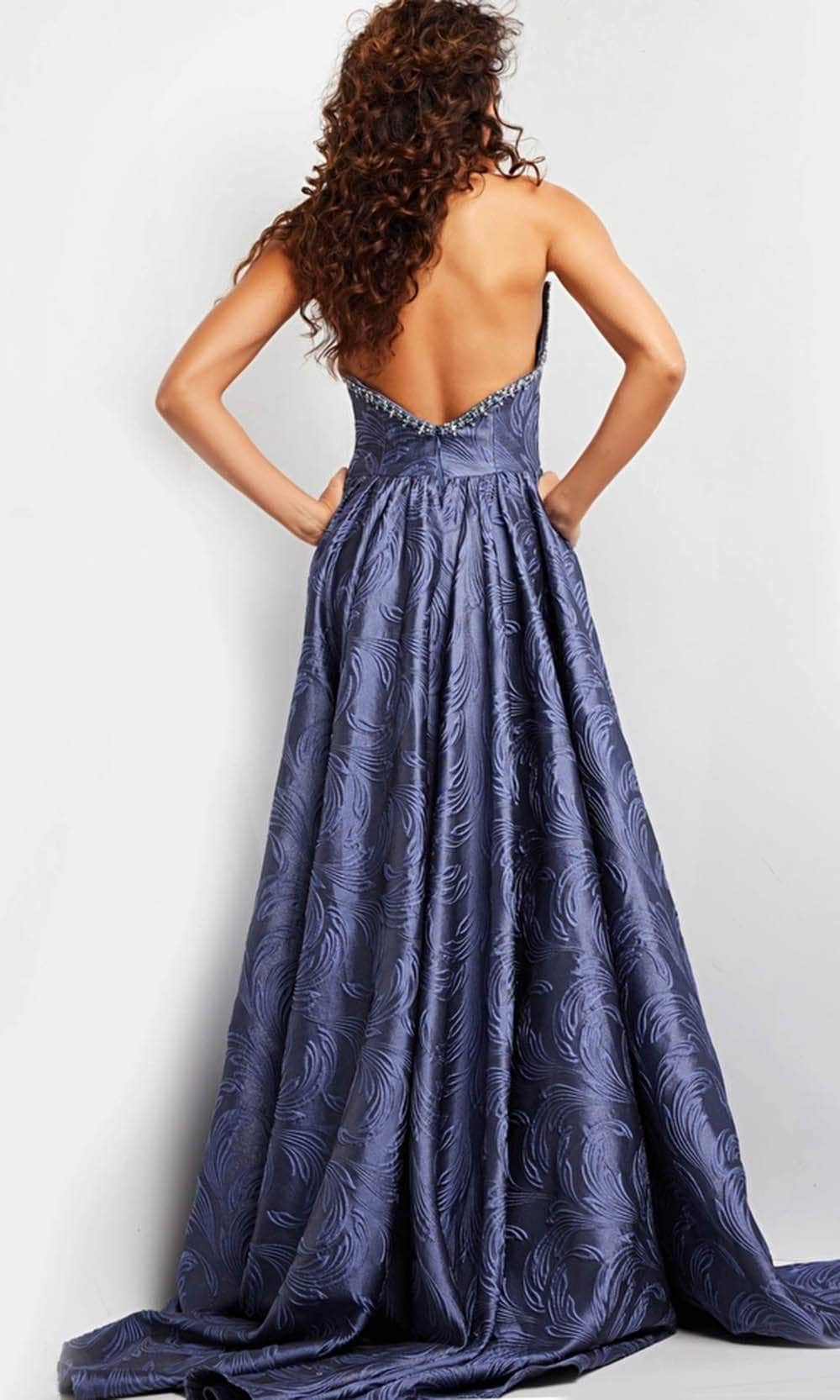 Jovani 26115 - Backless Overskirt Evening Gown