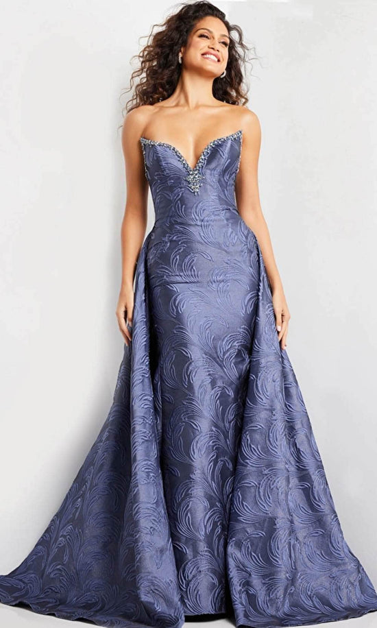 Jovani 26115 - Backless Overskirt Evening Gown