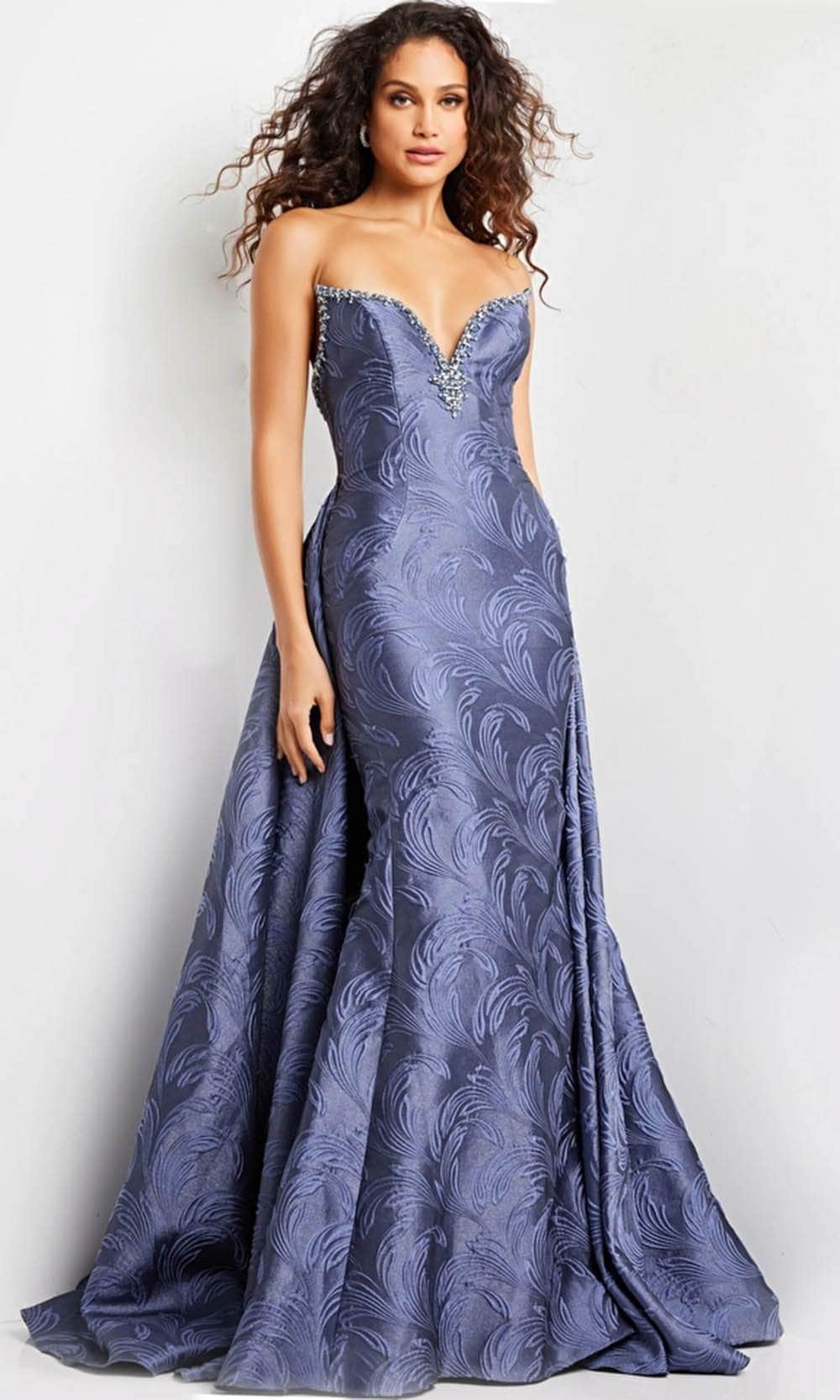 Jovani 26115 - Backless Overskirt Evening Gown
