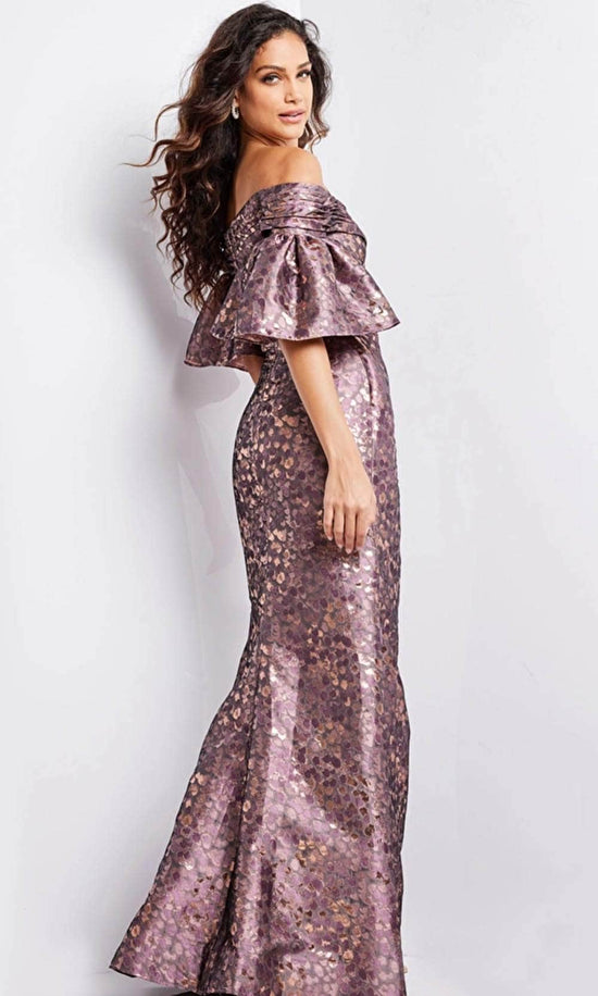 Jovani 26258 - Bell Sleeve Ruched Evening Gown