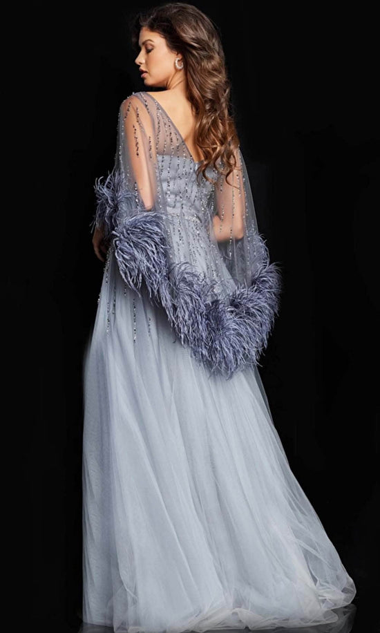 Jovani 26265 - Beaded Illusion Bateau Evening Dress