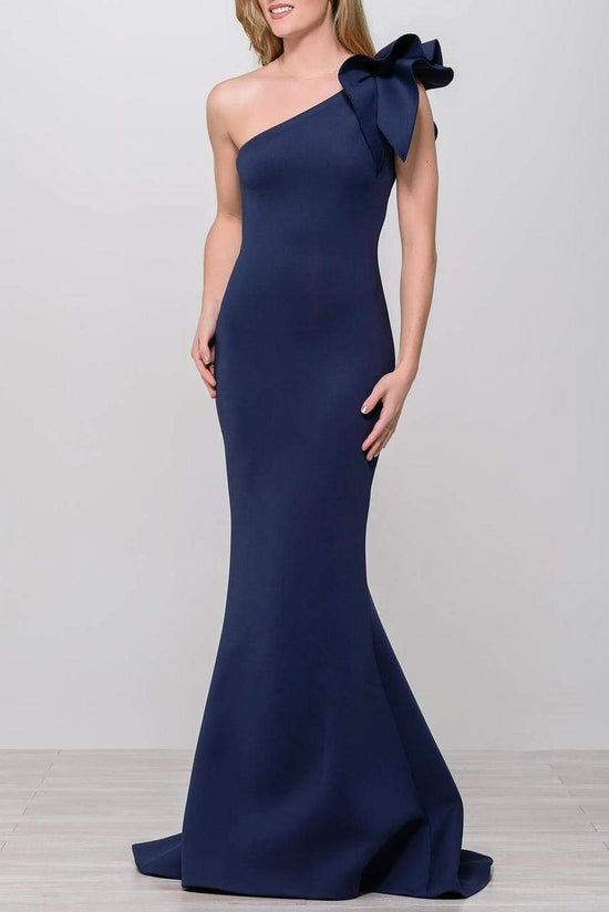 Jovani - 32602 Bow Accented Asymmetrical Junior Prom Mermaid Gown