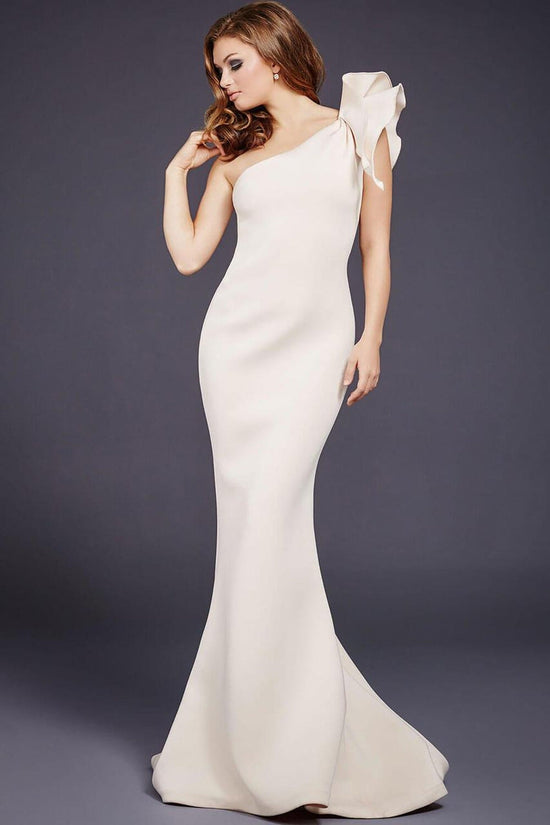 Jovani - 32602 Bow Accented Asymmetrical Junior Prom Mermaid Gown