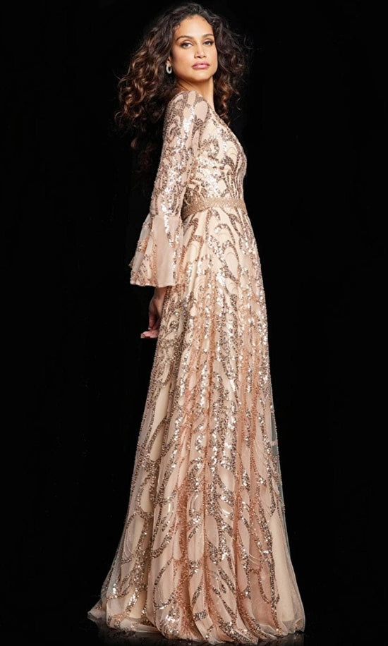 Jovani 36380 - Sequin Flutter Long Dress