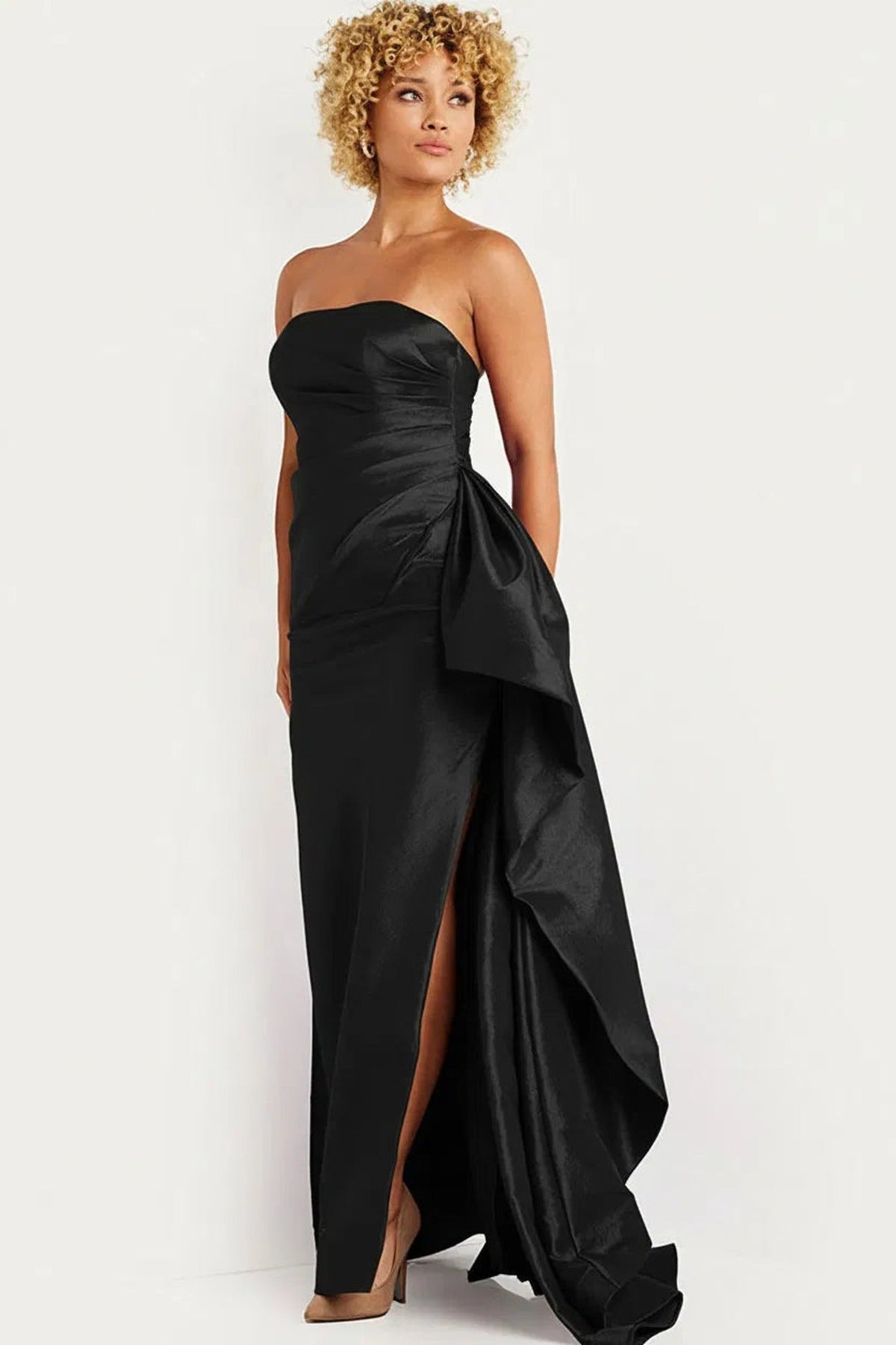 Jovani 36854 - Pleat Bodice Prom Dress with Slit