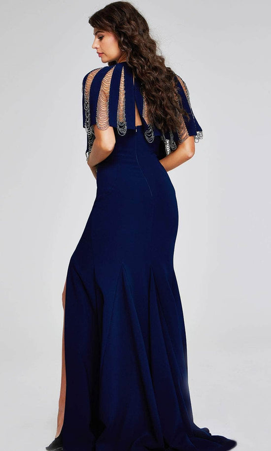 Jovani 37386 - Chain Fringed Evening Dress