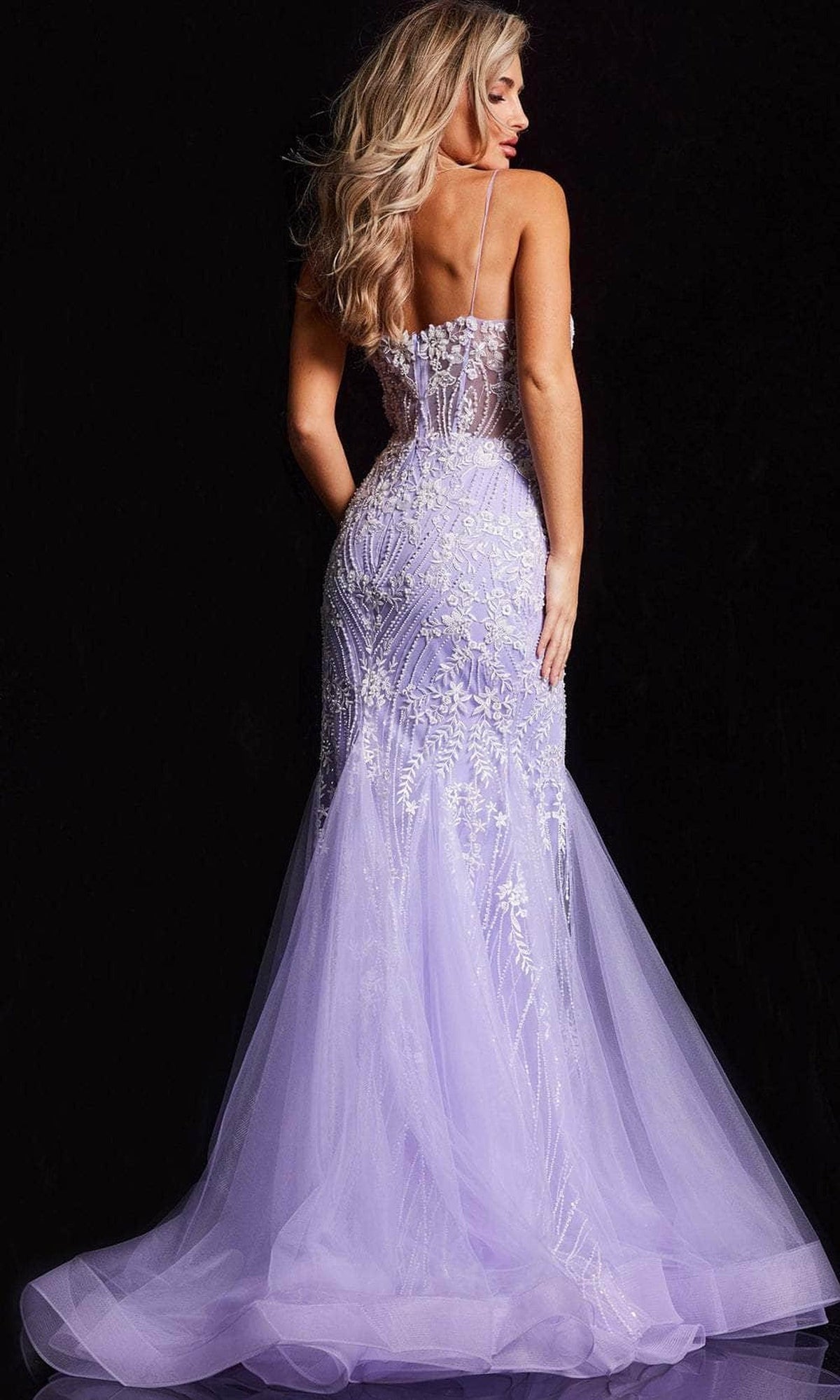 Jovani 37414 - Embroidered Sleeveless Prom Gown