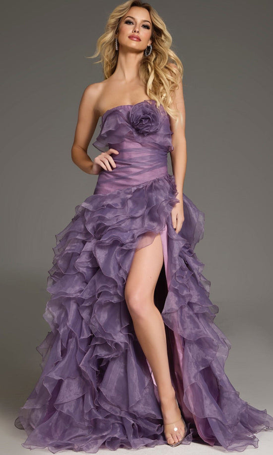 Jovani 38236 - Strapless Ruffled A-Line Evening Gown