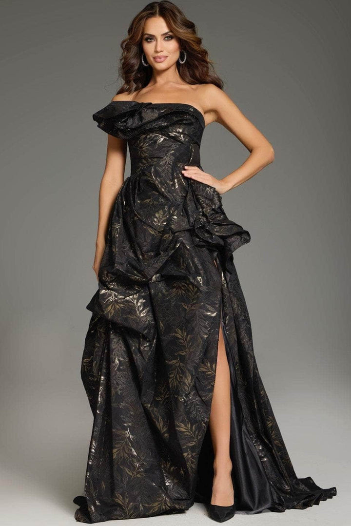 Jovani 38265 - Ruffle Detailed A-Line Prom Gown