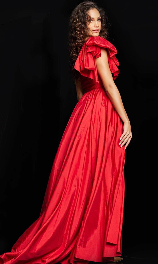 Jovani 38466 - Ruched Asymmetric Prom Gown
