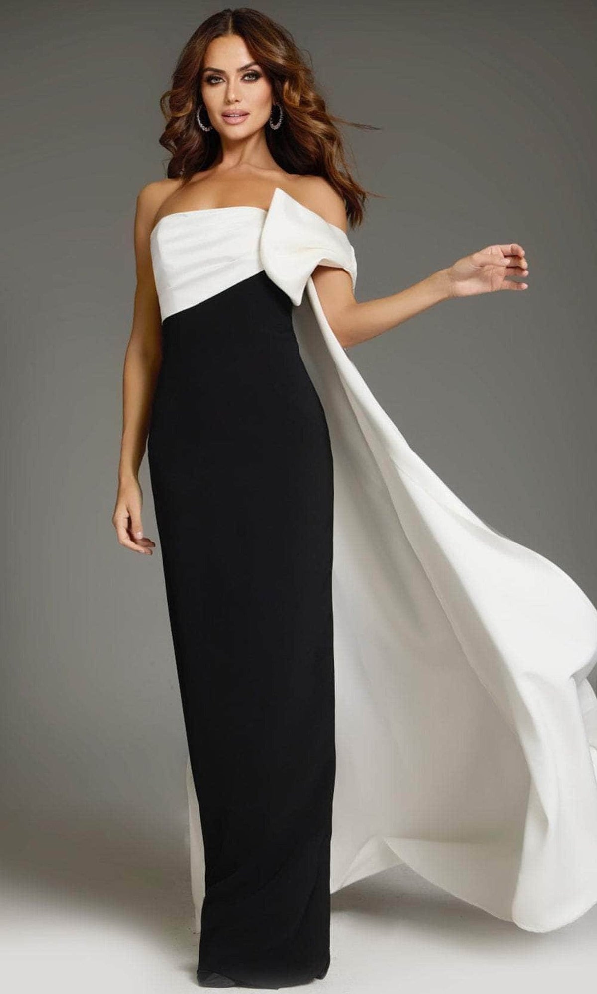 Jovani 38864 - One-Shoulder Column Prom Gown