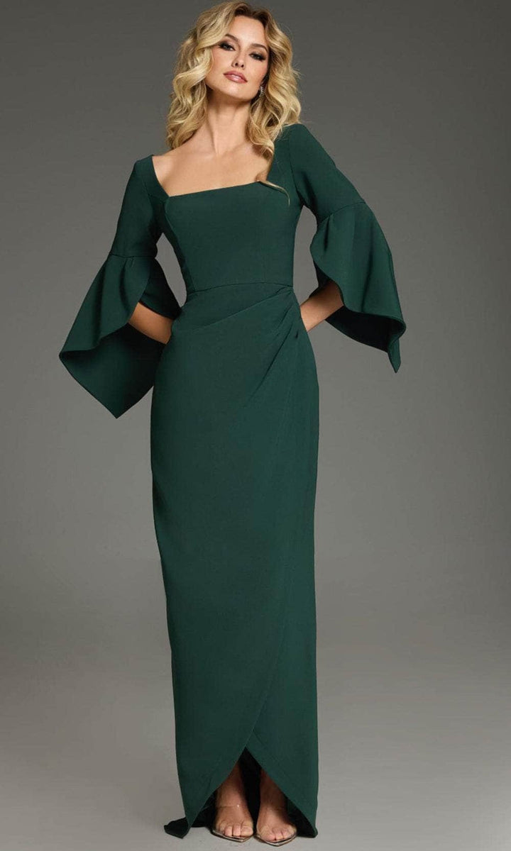 Jovani 39082 - Fitted Bodice Bell Sleeve Prom Gown - Hunter - Main
