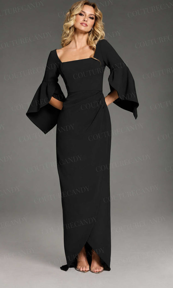Jovani 39082 - Fitted Bodice Bell Sleeve Prom Gown