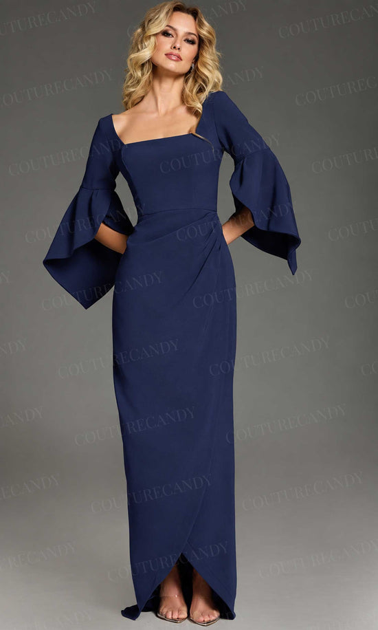 Jovani 39082 - Fitted Bodice Bell Sleeve Prom Gown