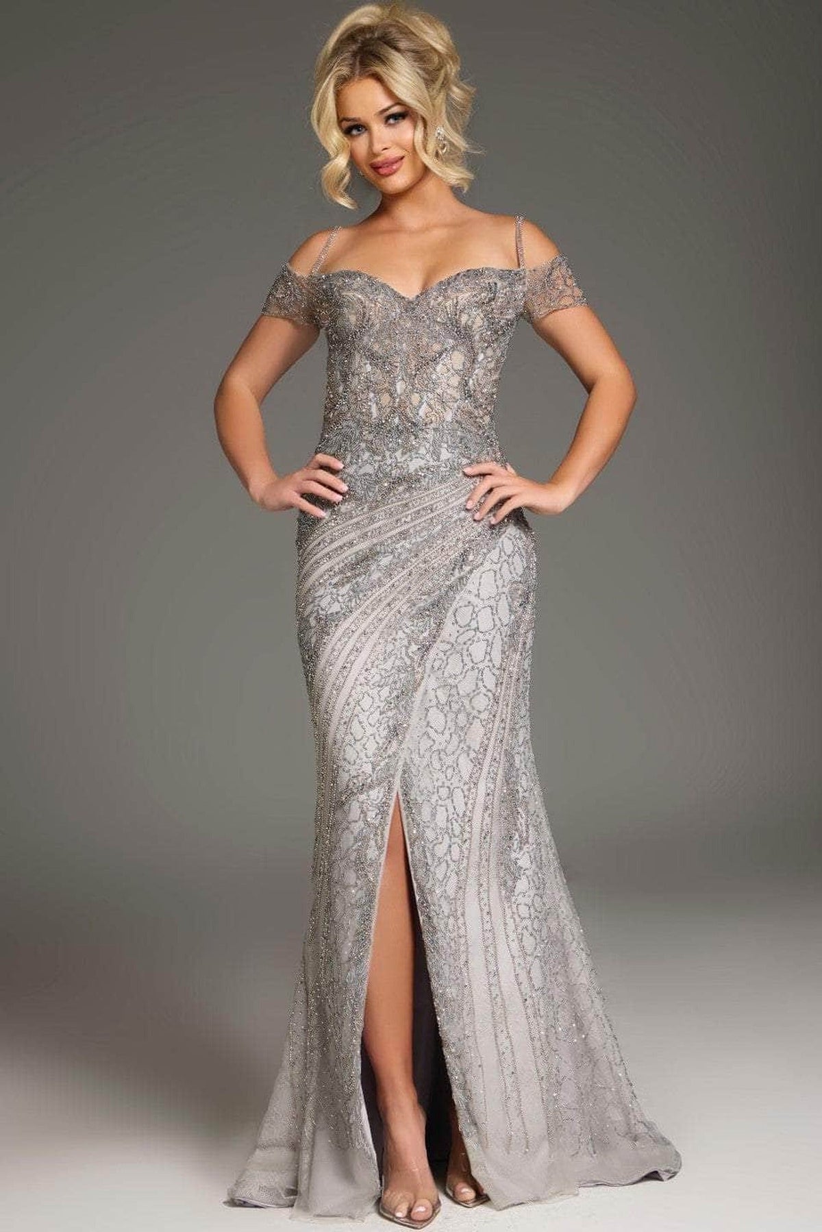 Jovani 39175 - Bead Embellished Sweetheart Neck Evening Gown
