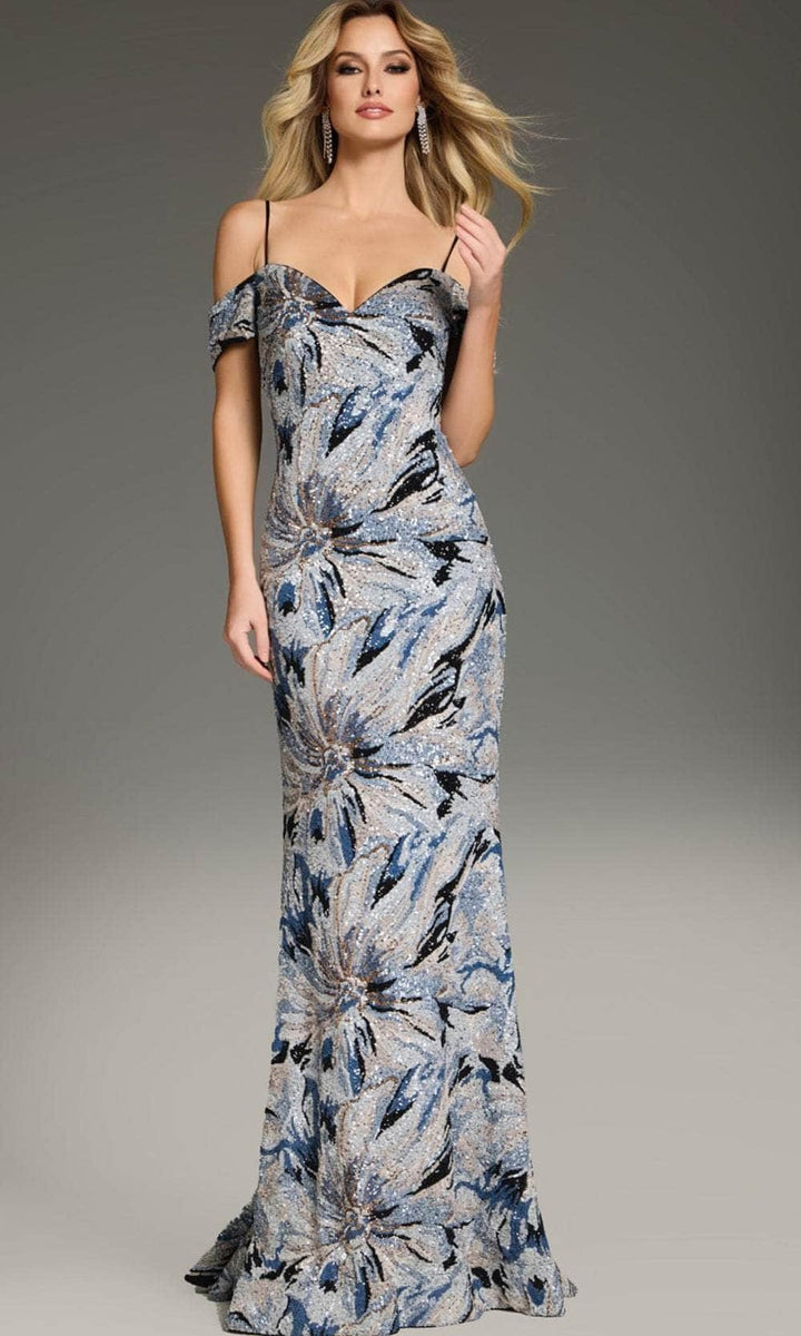 Jovani 39425 - Cold Shoulder Sequin Embellished Prom Gown