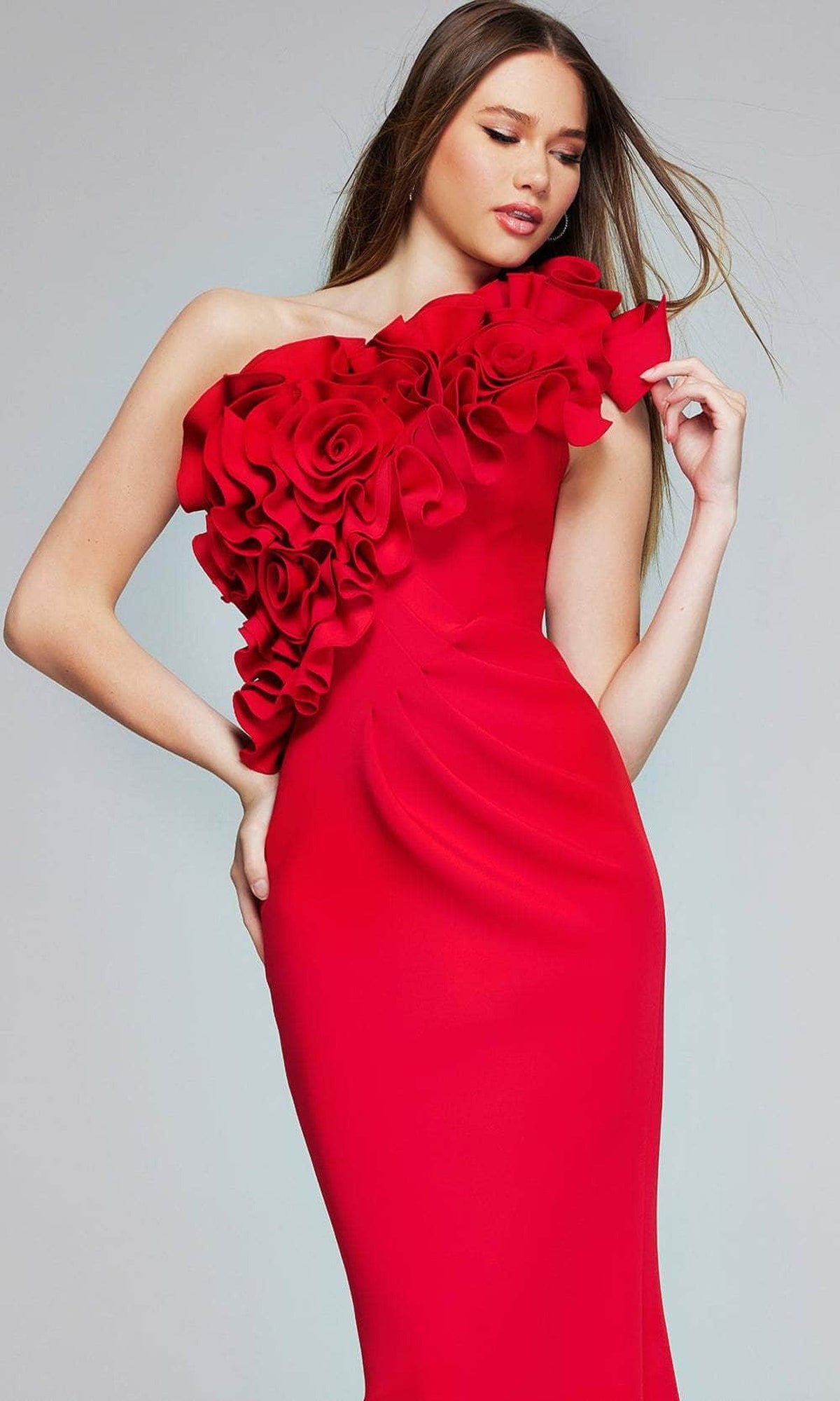 Jovani 39751 - Floral Applique Evening Gown