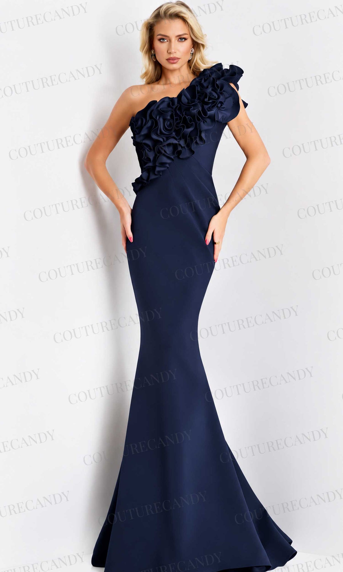 Jovani 39751 - Floral Applique Evening Gown