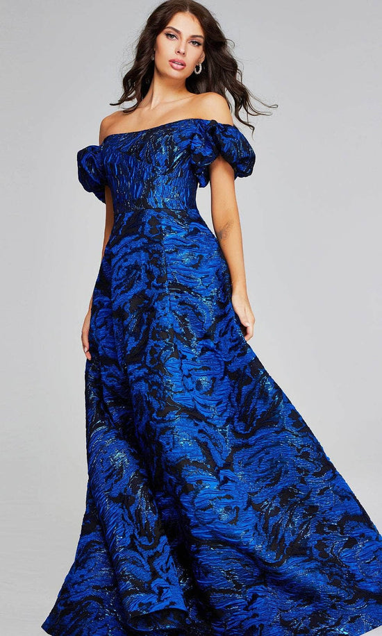 Jovani 40315 - Off-Shoulder Puff Sleeve Prom Gown