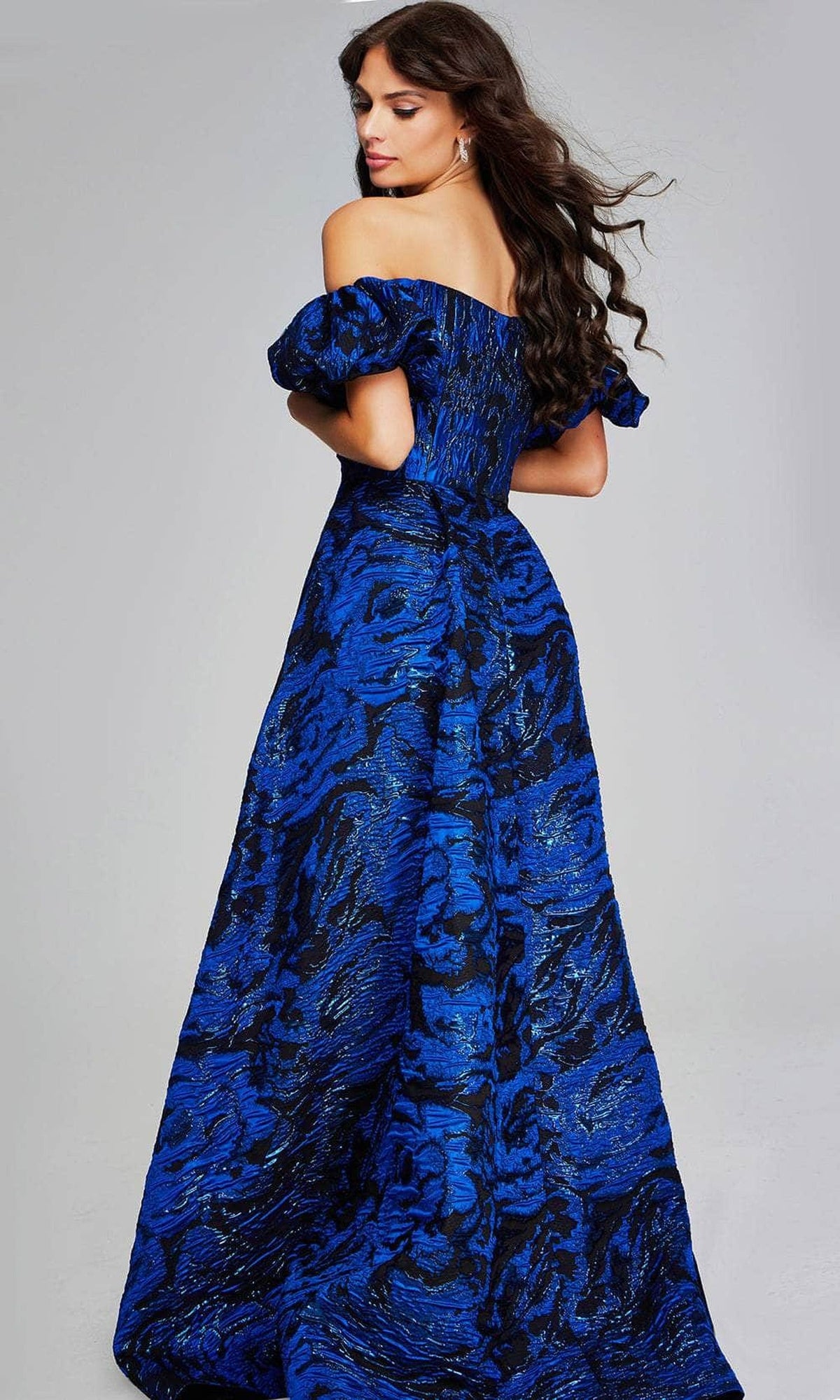 Jovani 40315 - Off-Shoulder Puff Sleeve Prom Gown