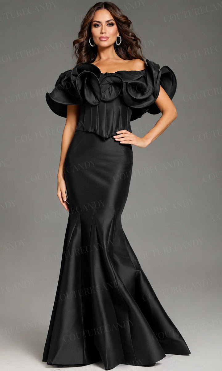 Jovani 40324 - Ruffled Detail Off-Shoulder Prom Gown