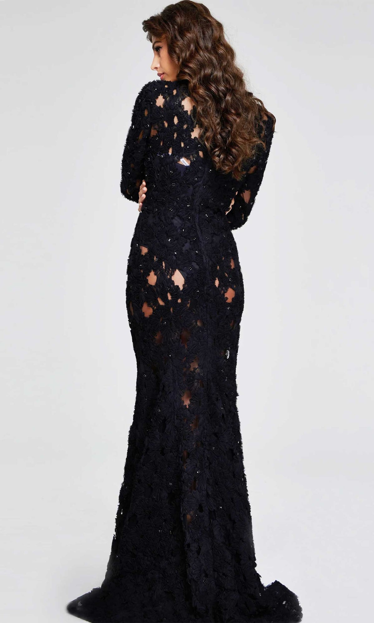 Jovani 40743 - High Neck Lace Evening Gown