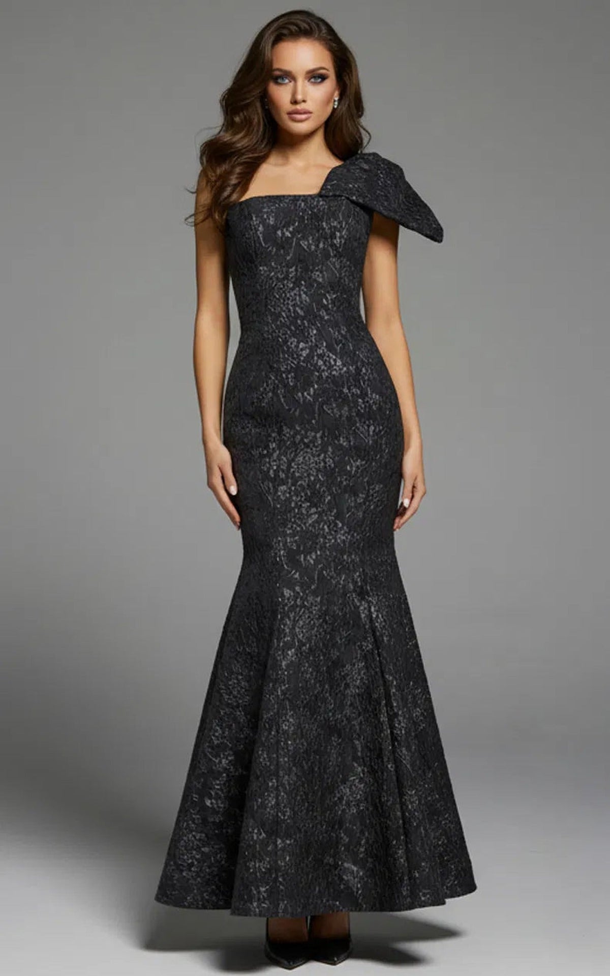Jovani 41130 - One Shoulder Bow Mermaid Gown
