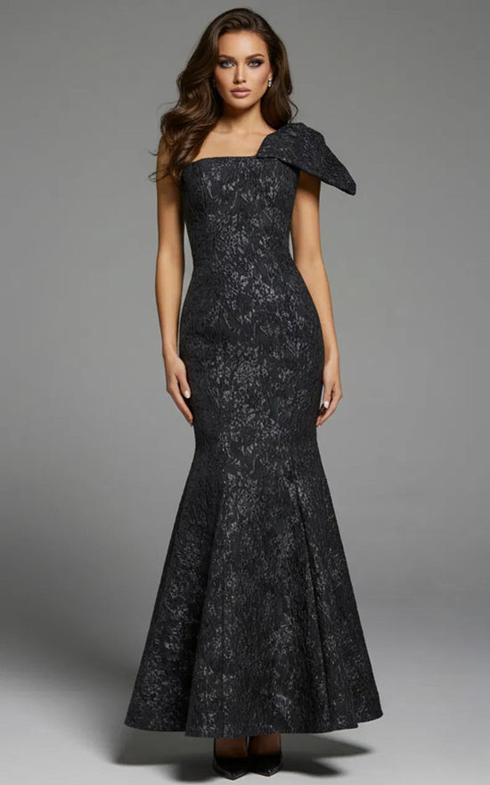 Jovani 41130 - One Shoulder Bow Mermaid Gown