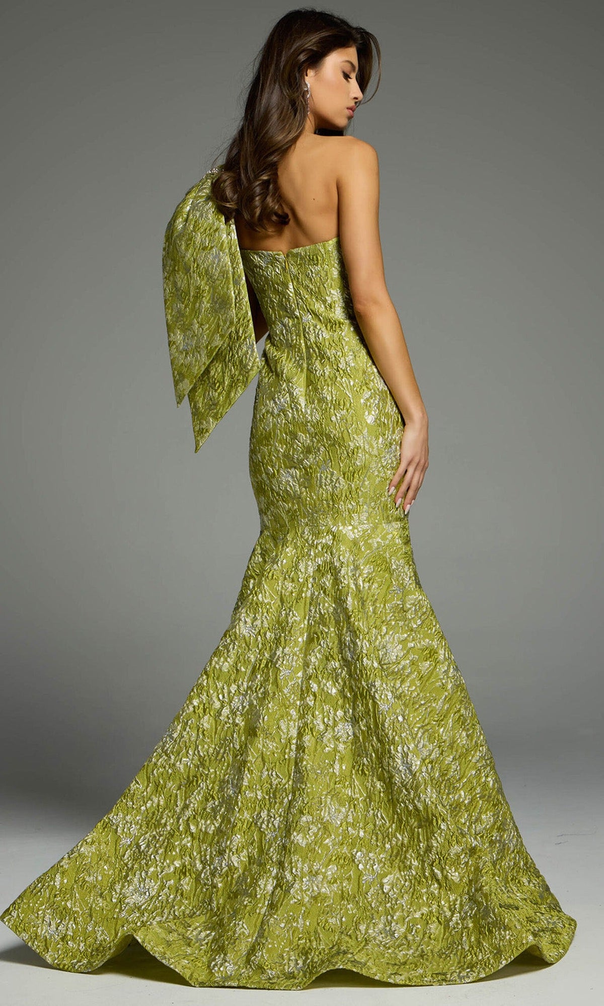 Jovani 41130 - One Shoulder Bow Mermaid Gown