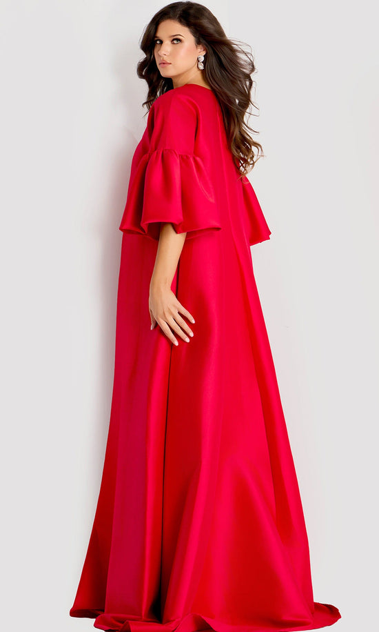 Jovani 42160 - Dramatic Cape A-Line Evening Gown