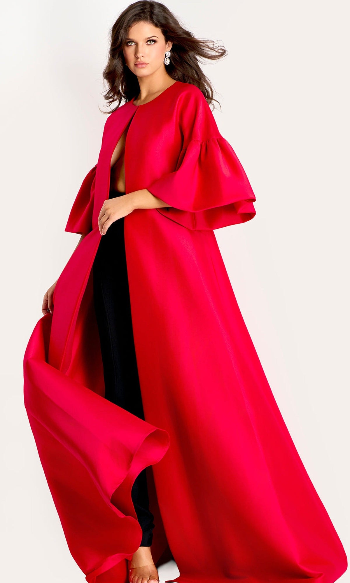 Jovani 42160 - Dramatic Cape A-Line Evening Gown
