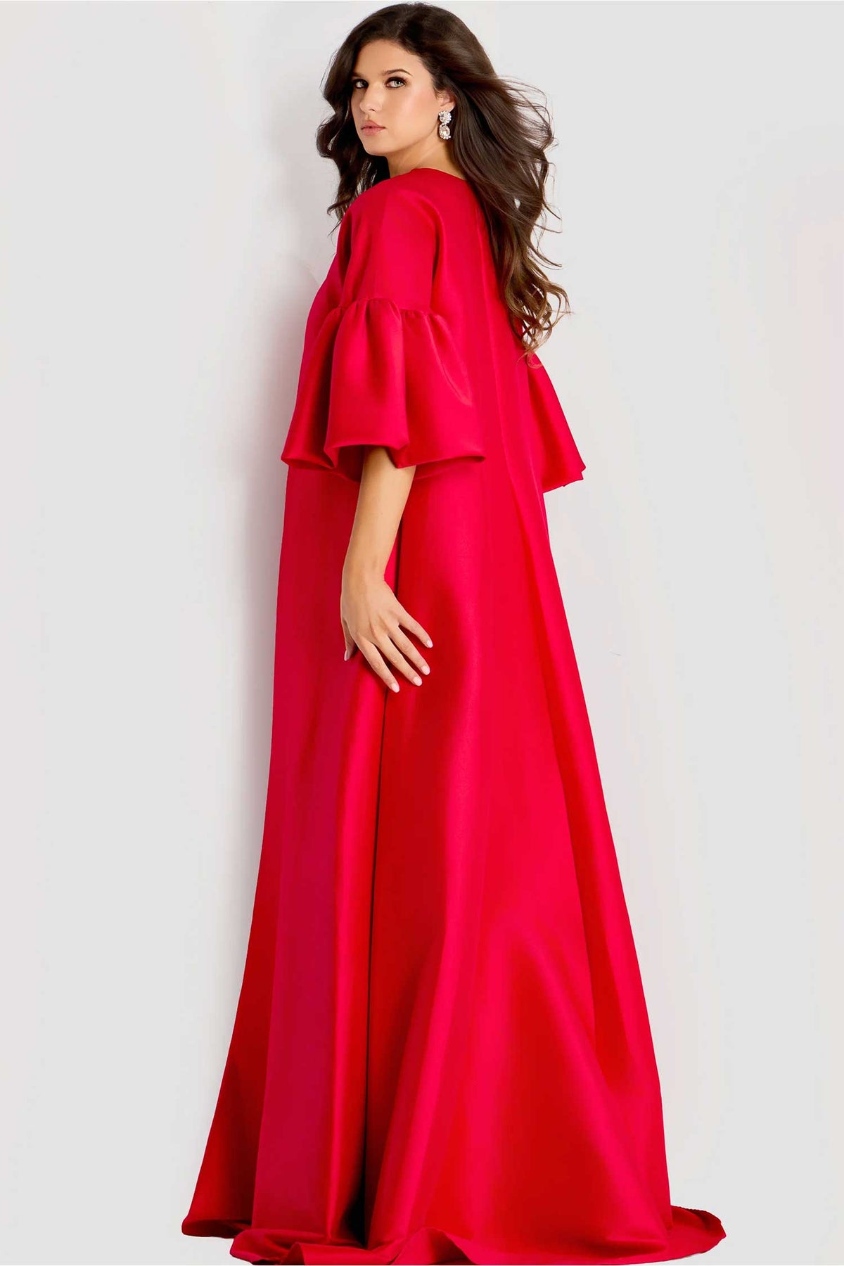 Jovani 42160 - Dramatic Cape A-Line Evening Gown