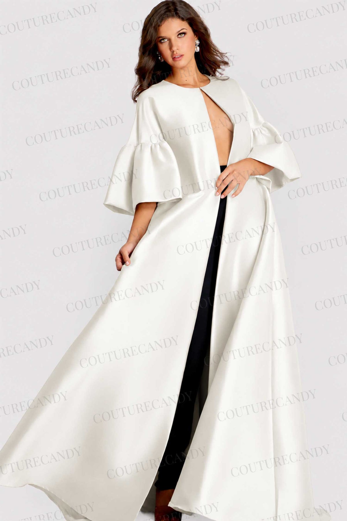 Jovani 42160 - Dramatic Cape A-Line Evening Gown