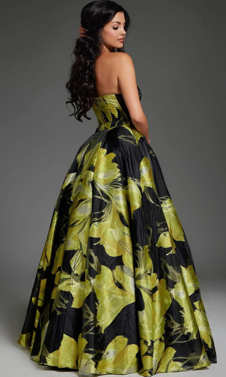 Jovani 42435 - Scoop Neck Strapless Prom Gown