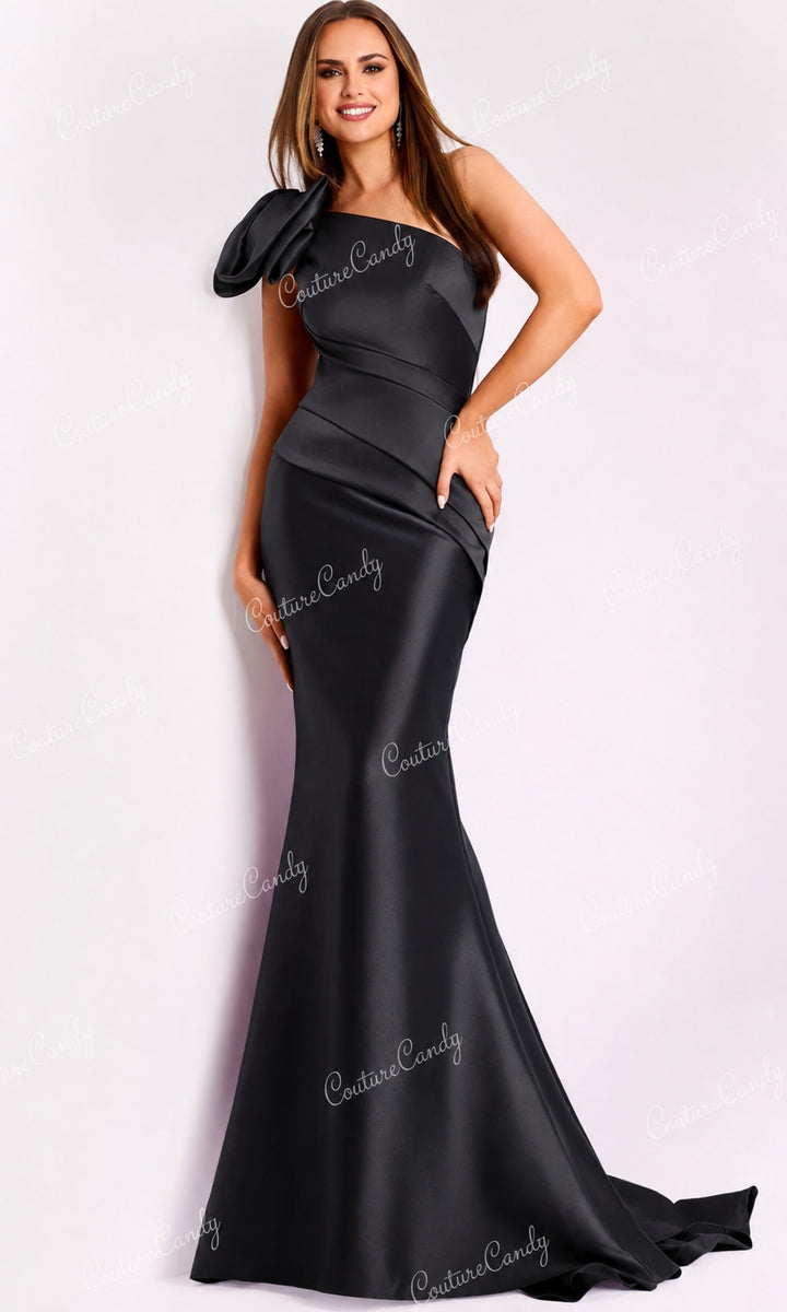Jovani 43273 - Floral Accent One Shoulder Mermaid Gown