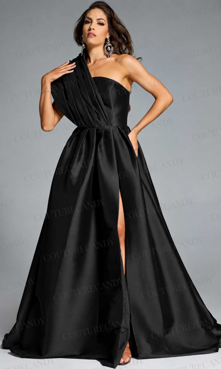 Jovani 43277 - Pleated Bodice One Shoulder Evening Gown