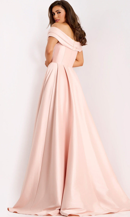 Jovani 43279 - Satin Off Shoulder A-Line Evening Gown