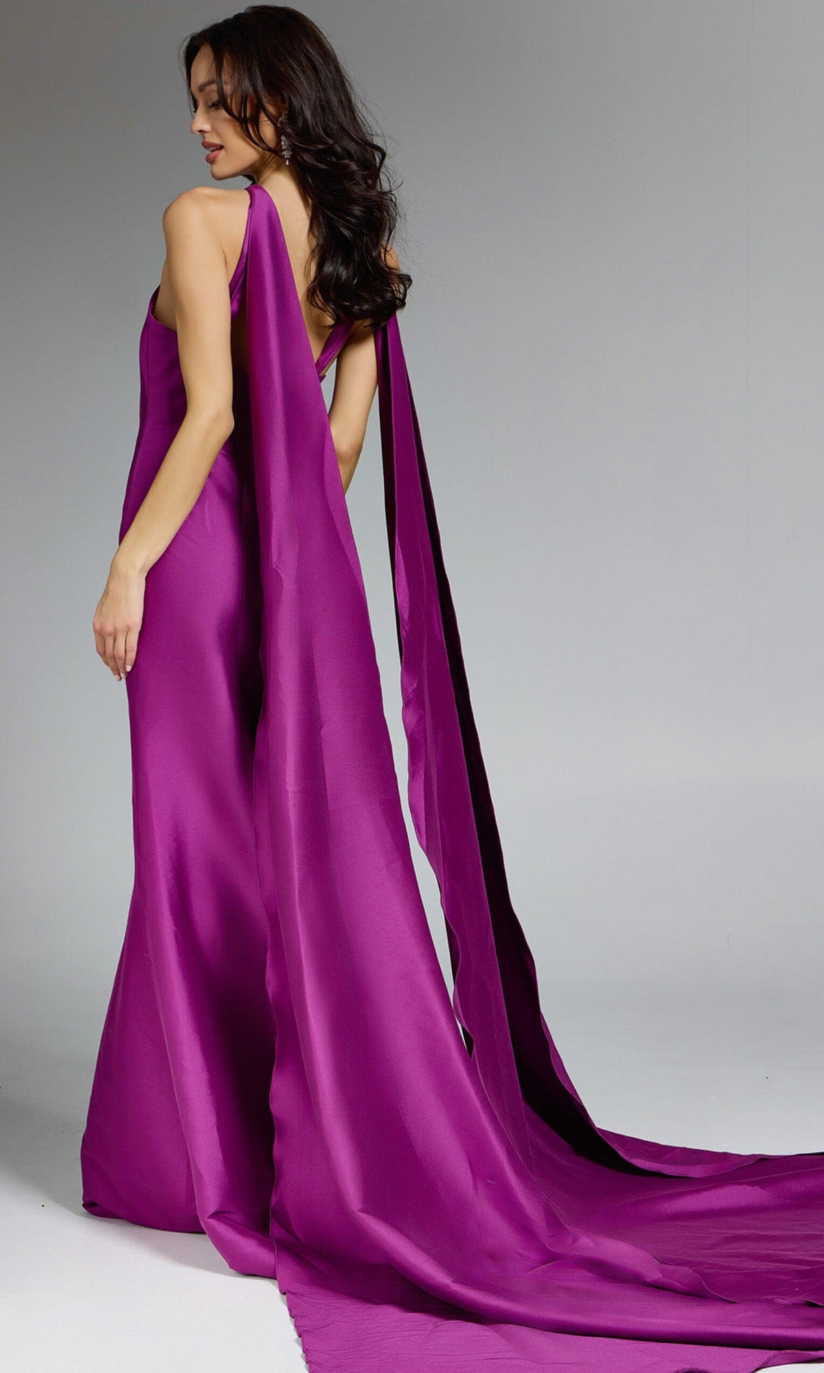 Jovani 43280 - Halter Evening Gown with Flowing Cape