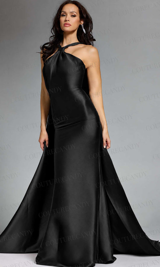 Jovani 43280 - Halter Evening Gown with Flowing Cape