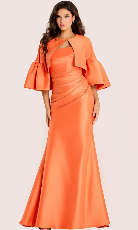 Jovani 44196 - Straight Neck Trumpet Gown With Matching Jacket