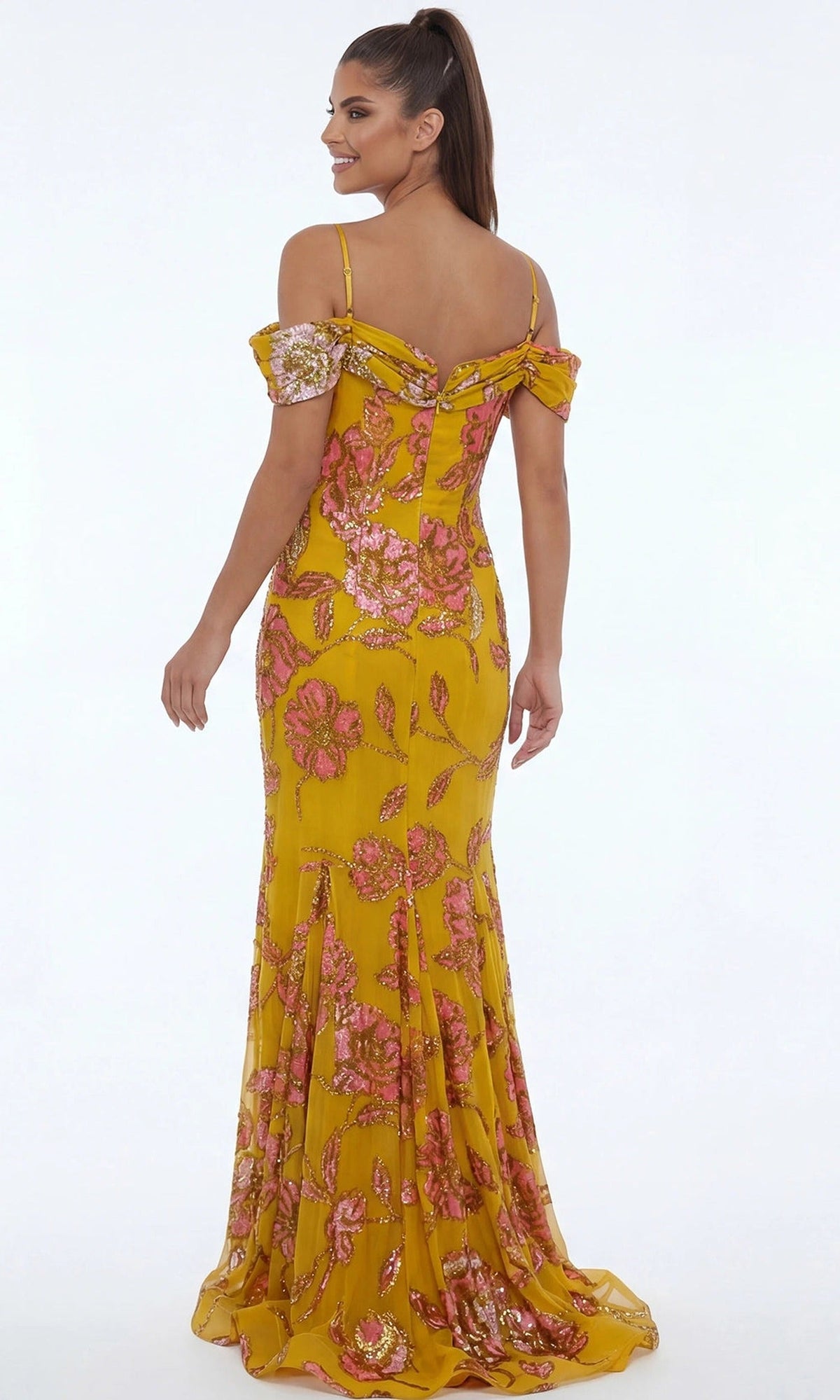 Jovani 44652 - Sweetheart Floral Sequin Mermaid Evening Gown